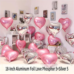 10pcs Heart Shaped Foil Balloons Red 45 Romantic Party Decorations