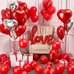 50pcs Love Red Balloon Set Wedding Anniversary Romantic Party Decoration