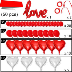50pcs Love Red Balloon Set Wedding Anniversary Romantic Party Decoration