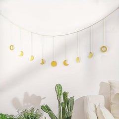 Moon Phase Wall Hanging Boho Decor Garland Moons Hanging Art