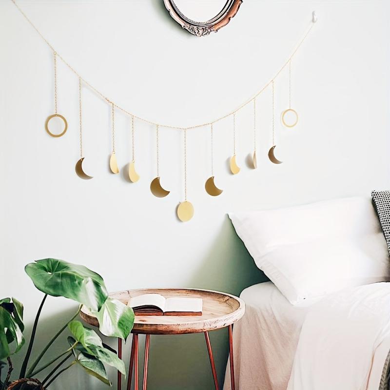 Moon Phase Wall Hanging Boho Decor Garland Moons Hanging Art