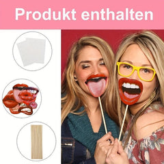 20pcs Funny Lips Photo Studio Props With Stick Party Photo Props