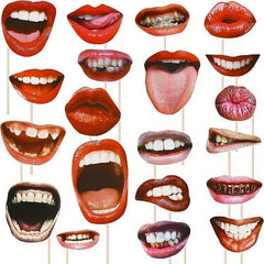 20pcs Funny Lips Photo Studio Props With Stick Party Photo Props
