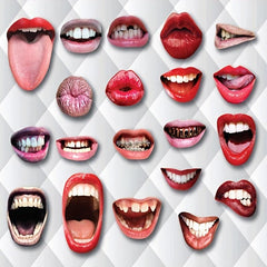 20pcs Funny Lips Photo Studio Props With Stick Party Photo Props