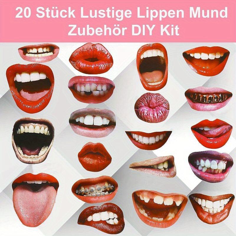 20pcs Funny Lips Photo Studio Props With Stick Party Photo Props