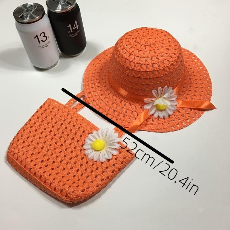 Kids Princess Straw Sun Hat & More + Hat Bag