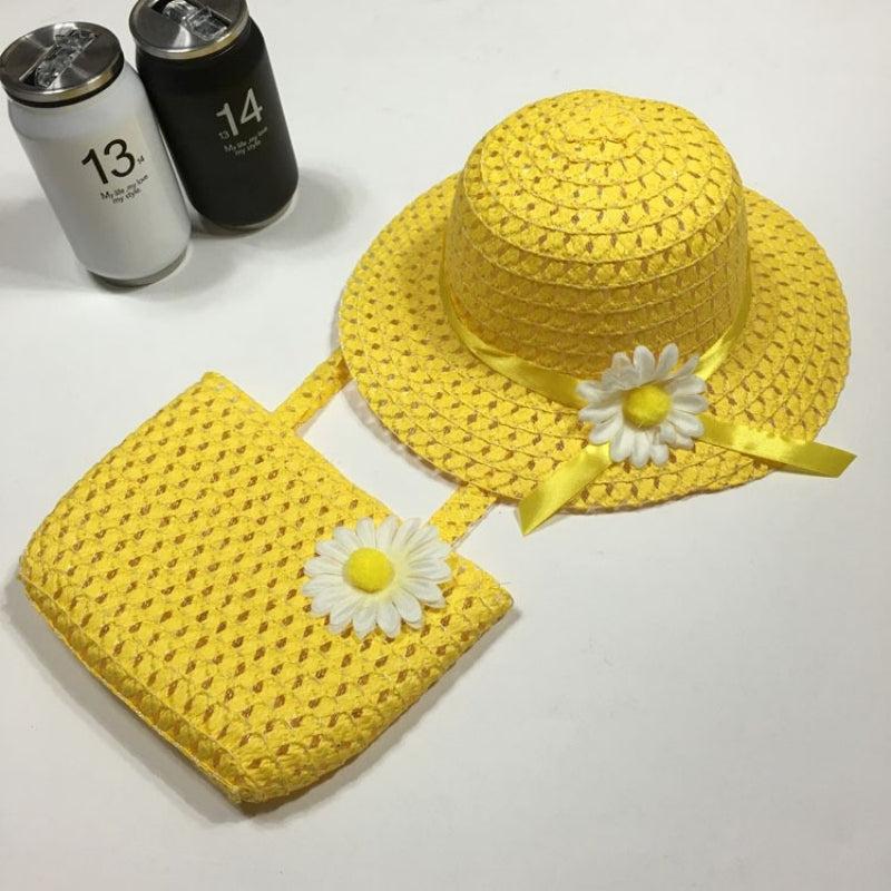 Kids Princess Straw Sun Hat & More + Hat Bag