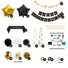 92pc Retirement Party Supplies with Happy Retirement Banner & Decorations