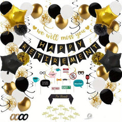 92pc Retirement Party Supplies with Happy Retirement Banner & Decorations