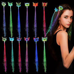 12pcs LED Fiber Optic Hair Barrettes Party Favors