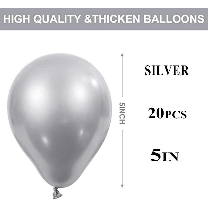 20pcs Silvery Metallic Balloons for Party Decorations