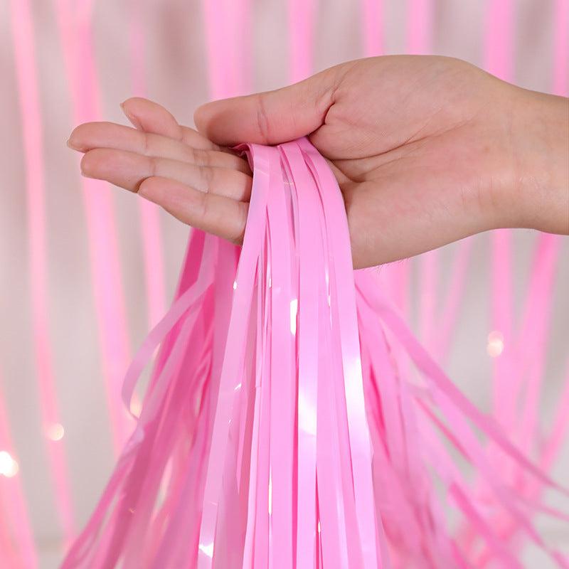 Macaroon Powder Trimmed Curtain Door Rain Curtain Decoration