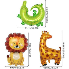 7pcs XXL Foil Balloon Animals - Jungle Animals Balloons