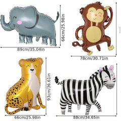 7pcs XXL Foil Balloon Animals - Jungle Animals Balloons