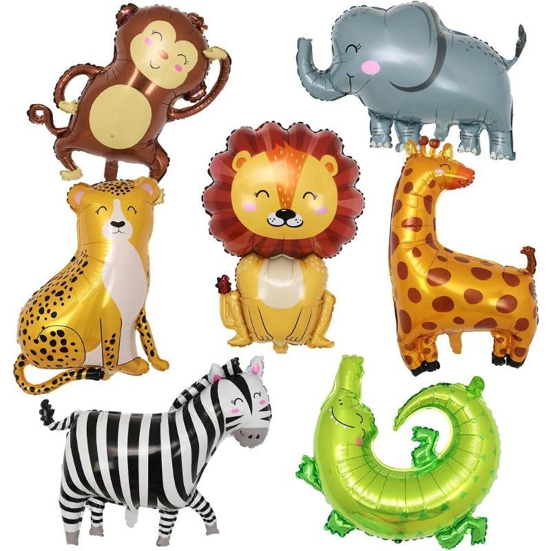 7pcs XXL Foil Balloon Animals - Jungle Animals Balloons