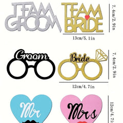 53Pcs Wedding Photo Booth Props for Fun Bridal Shower & Bachelorette Party