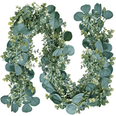 Faux Eucalyptus Garland Grey Green Wedding Arch Swag Backdrop Garland