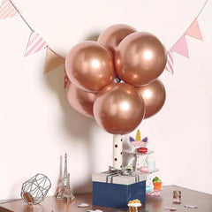 70pcs Metallic Rose Balloons & Ribbon for Party Decor