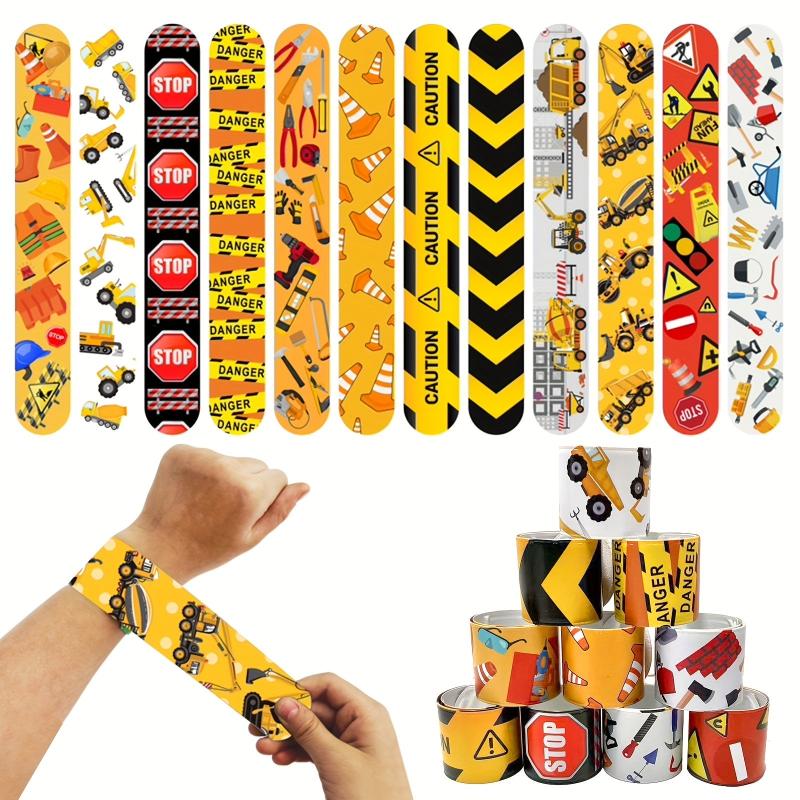 24pcs Slap Bracelets for Kids Construction Party Favors Bulk Toys