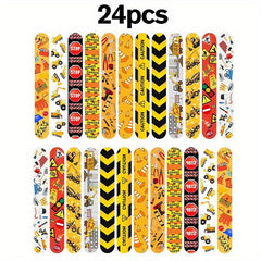 24pcs Slap Bracelets for Kids Construction Party Favors Bulk Toys