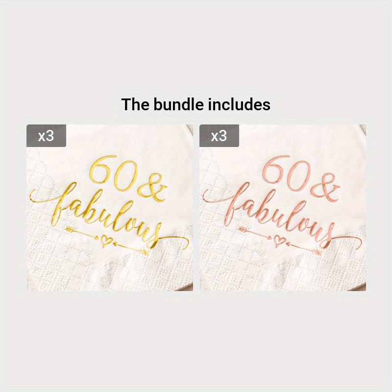60 & Fabulous Cocktail Napkins for Women's 60th Birthday - 20Pcs