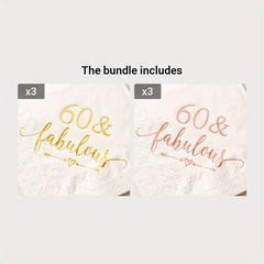 60 & Fabulous Cocktail Napkins for Women's 60th Birthday - 20Pcs