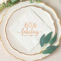 60 & Fabulous Cocktail Napkins for Women's 60th Birthday - 20Pcs