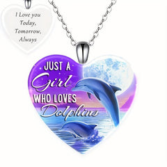 Love Crystal Whale Pendant Necklace Toy For Kids Daughters Anniversary Gift