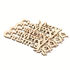 10pcs Unfinished Wooden Letter Pieces for DIY Scrapbooks Christmas Crafts