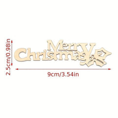 10pcs Unfinished Wooden Letter Pieces for DIY Scrapbooks Christmas Crafts