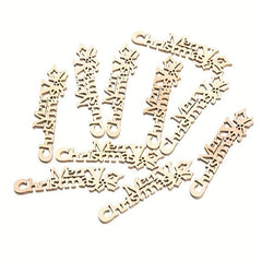 10pcs Unfinished Wooden Letter Pieces for DIY Scrapbooks Christmas Crafts