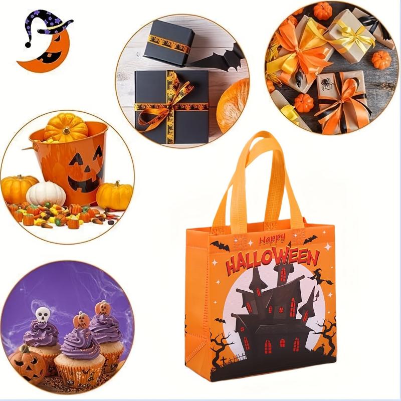 1pc Reusable Halloween Tote Bag - Non Woven Halloween Bags