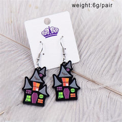 Acrylic Candy Glitter Earrings Haunted House Rainbow Earrings Hooks