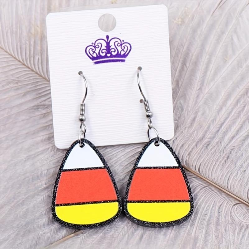 Acrylic Candy Glitter Earrings Haunted House Rainbow Earrings Hooks