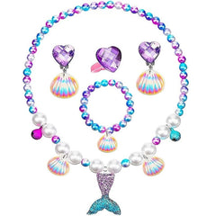 Mermaid Starfish Purple Crown Shell Fishtail Set for Girls