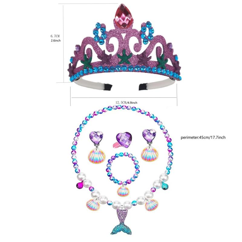 Mermaid Starfish Purple Crown Shell Fishtail Set for Girls