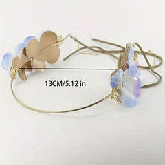 Girls Pearl Flower Headband Metal Band Party Princess Cosplay Costume