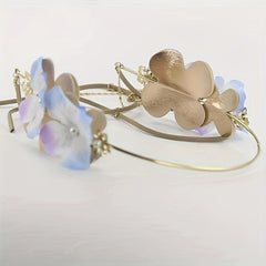 Girls Pearl Flower Headband Metal Band Party Princess Cosplay Costume