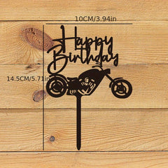 Motorcycle Cake Topper for Birthdays & Dessert Tables