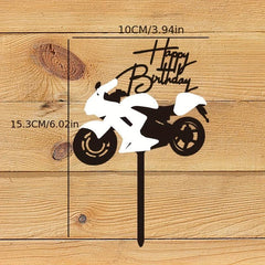 Motorcycle Cake Topper for Birthdays & Dessert Tables