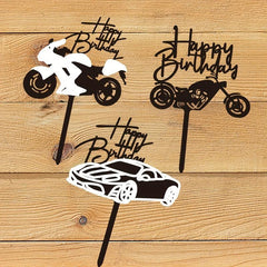 Motorcycle Cake Topper for Birthdays & Dessert Tables