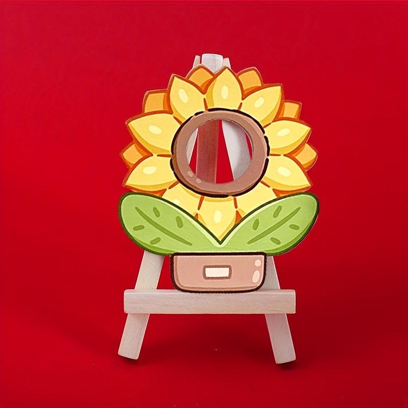 10pcs Sunflower Lollipop Decorative Paper Card, Candy Decoration