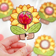 10pcs Sunflower Lollipop Decorative Paper Card, Candy Decoration