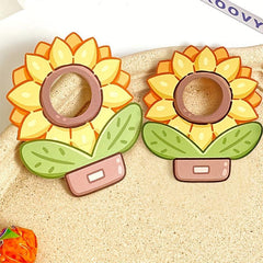 10pcs Sunflower Lollipop Decorative Paper Card, Candy Decoration