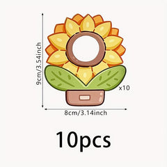 10pcs Sunflower Lollipop Decorative Paper Card, Candy Decoration