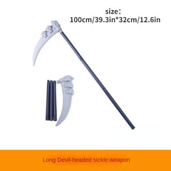 Plastic Halloween Sickle Toy - Devil Fork Death God Ghost Head Prop