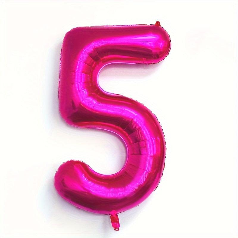 40 Rose Number Balloons for Birthday Anniversary Decorations