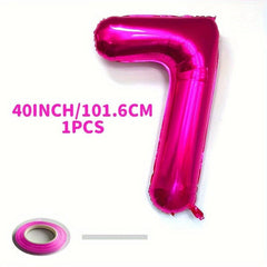 40 Rose Number Balloons for Birthday Anniversary Decorations