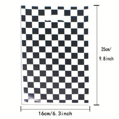 10pcs Racing Car Theme Party Favors Bags With Handles And Plaid Treat Candy Bags