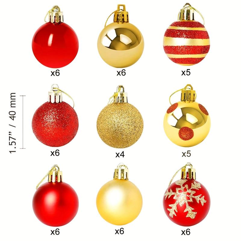 50pc Hand painted Christmas Ball Set Tree Pendant Decoration Gift